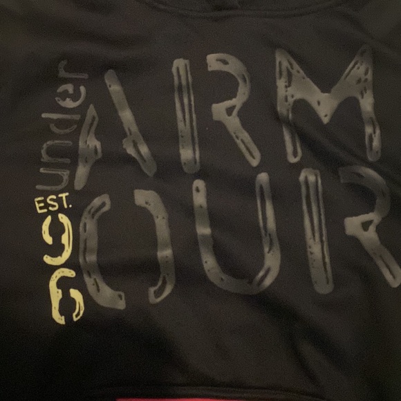 L black and lime green underamour hoodie - Picture 3 of 5